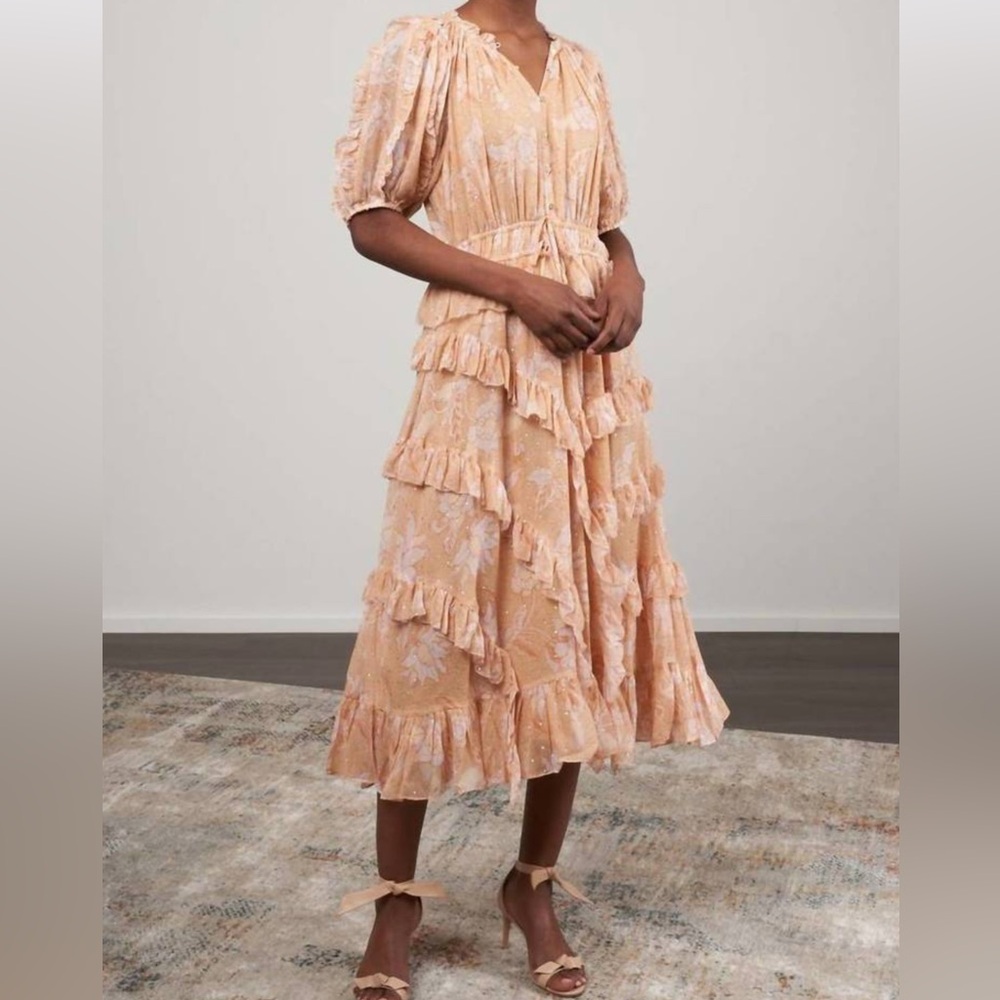 ULLA JOHNSON cara midi dress in magnolia Sz 2